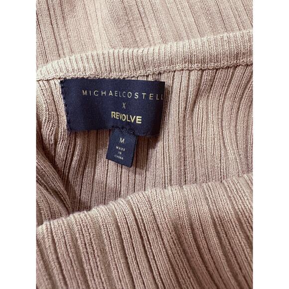 Revolve x Michael Costello Ribbed Midi Dress in Tan Size Medium - Picture 10 of 13